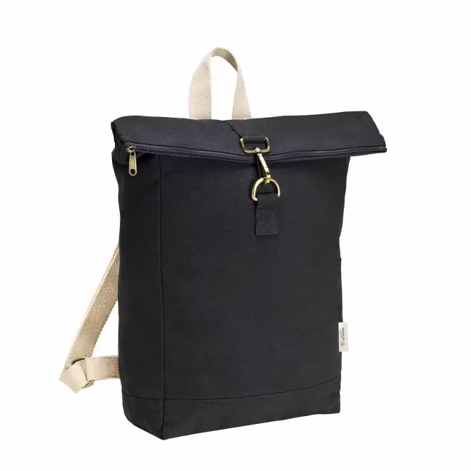 SAC A DOS PERSONNALISE COTON RECYCLE 'ROY' - noir