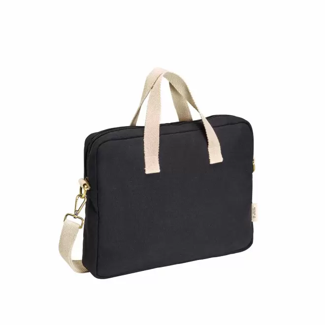 SACOCHE ORDINATEUR PERSONNALISE COTON RECYCLE 'ROY' - noir