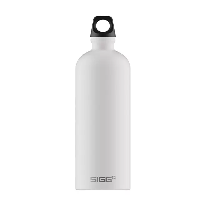 GOURDE EN ALUMINIUM SIGG 1L PERSONNALISABLE 'TRAVELLER' - blanc mat