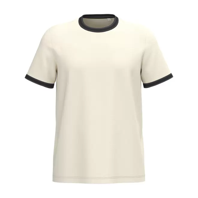 TEE-SHIRT CONTRASTE HOMME PERSONNALISABLE 'RINGA' - blanc/noir