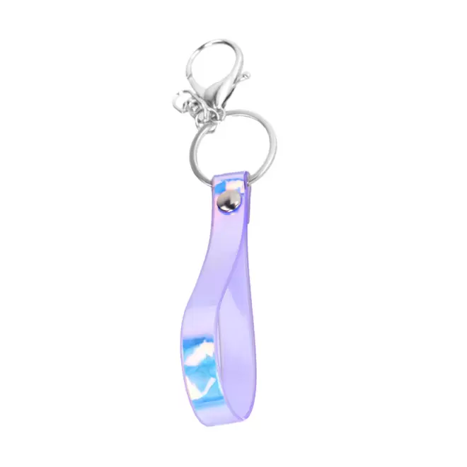 PORTE CLES HOLOGRAPHIQUE PERSONNALISABLE 'AVICO' - violet