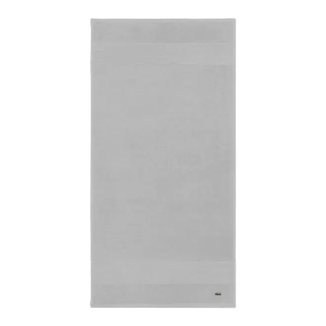 SERVIETTE 50X100CM LACOSTE PERSONNALISABLE 'LE CROCO' - gris clair