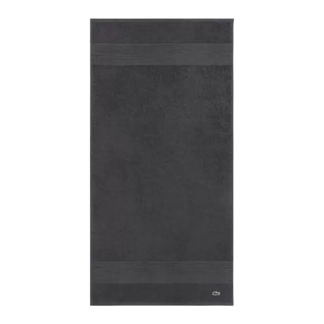 SERVIETTE 50X100CM LACOSTE PERSONNALISABLE 'LE CROCO' - gris foncé