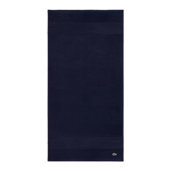 SERVIETTE 50X100CM LACOSTE PERSONNALISABLE 'LE CROCO' - bleu marine