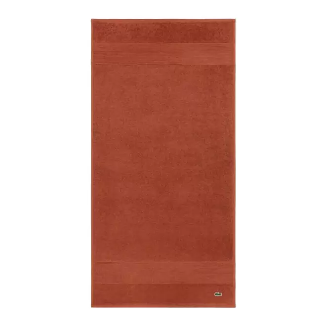SERVIETTE 50X100CM LACOSTE PERSONNALISABLE 'LE CROCO' - terracotta