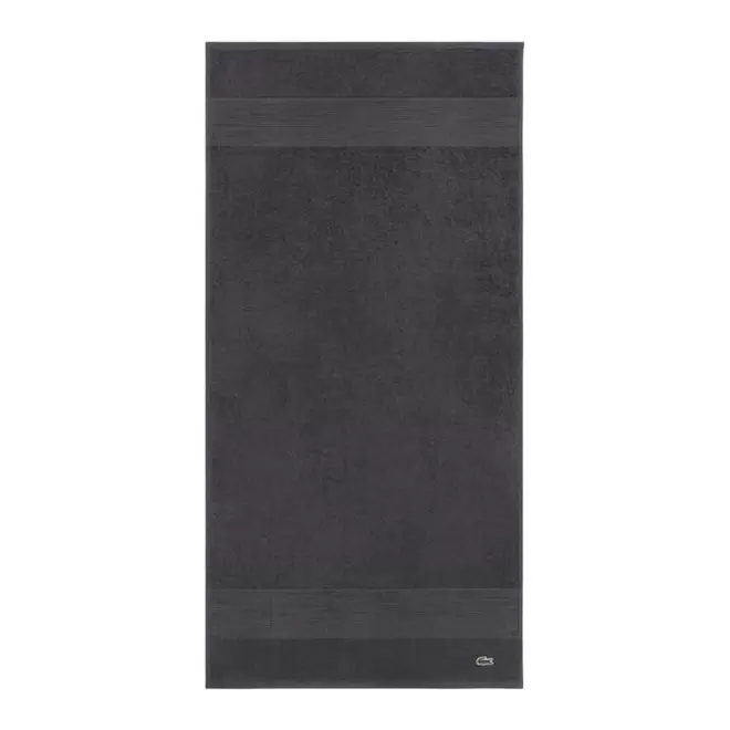 DRAP DE BAIN LACOSTE PERSONNALISABLE 'LE CROCO' - gris foncé
