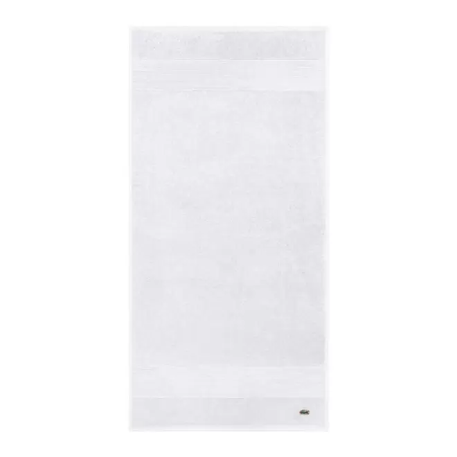 DRAP DE BAIN LACOSTE PERSONNALISABLE 'LE CROCO' - blanc
