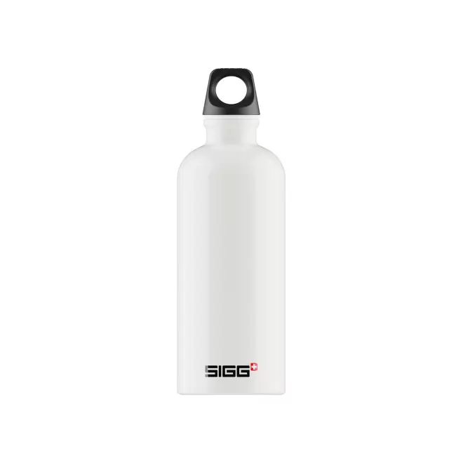 GOURDE EN ALUMINIUM SIGG 600ML PERSONNALISEE 'TRAVELLER' - blanc brillant