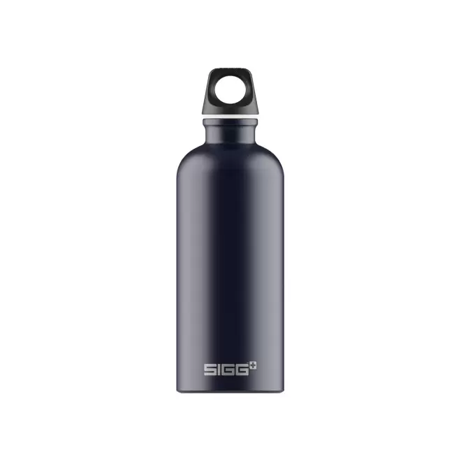 GOURDE EN ALUMINIUM SIGG 600ML PERSONNALISEE 'TRAVELLER' - bleu marine mat