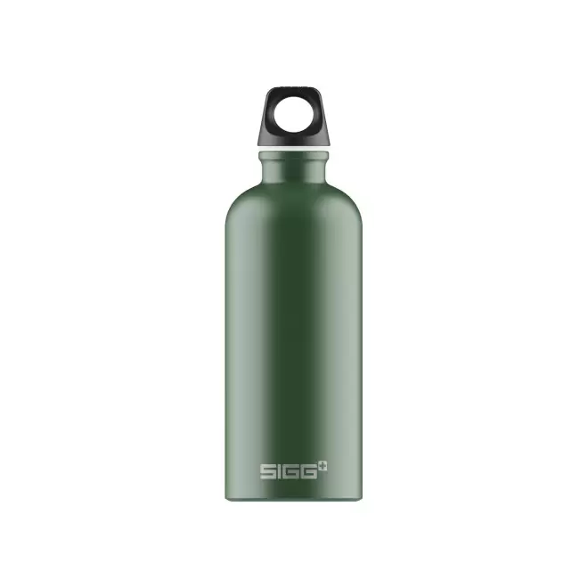 GOURDE EN ALUMINIUM SIGG 600ML PERSONNALISEE 'TRAVELLER' - vert foncé mat