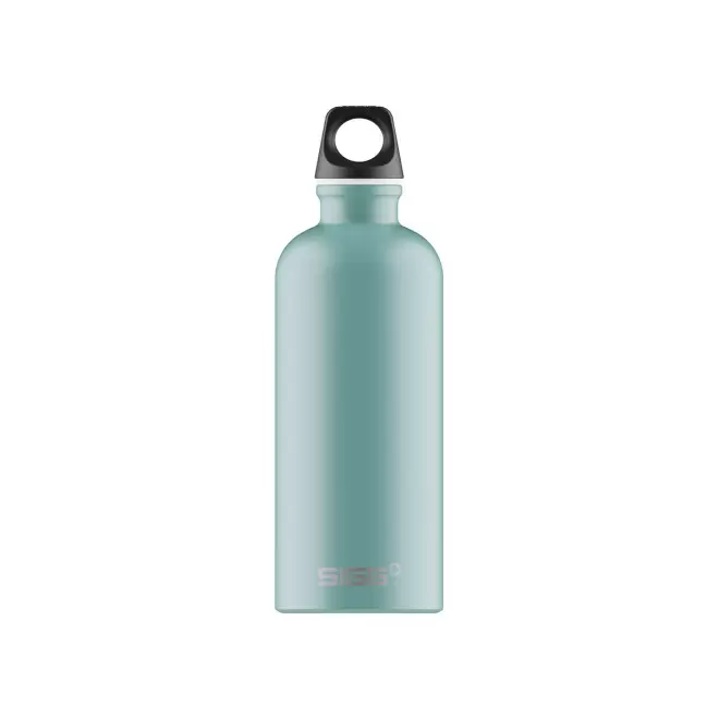 GOURDE EN ALUMINIUM SIGG 600ML PERSONNALISEE 'TRAVELLER' - bleu glacier mat