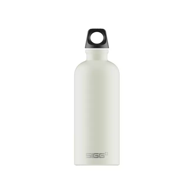 GOURDE EN ALUMINIUM SIGG 600ML PERSONNALISEE 'TRAVELLER' - écru mat