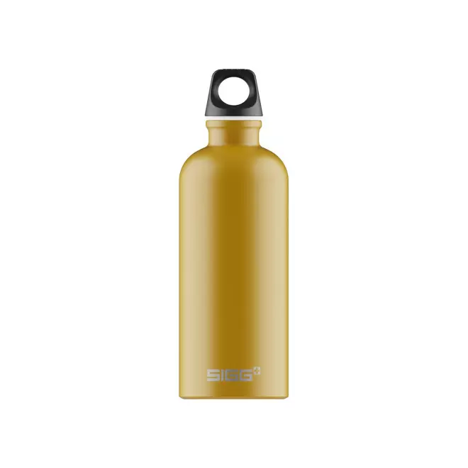 GOURDE EN ALUMINIUM SIGG 600ML PERSONNALISEE 'TRAVELLER' - moutarde mat