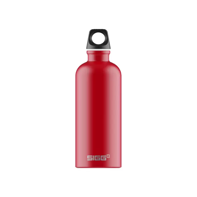 GOURDE EN ALUMINIUM SIGG 600ML PERSONNALISEE 'TRAVELLER' - Rouge mat