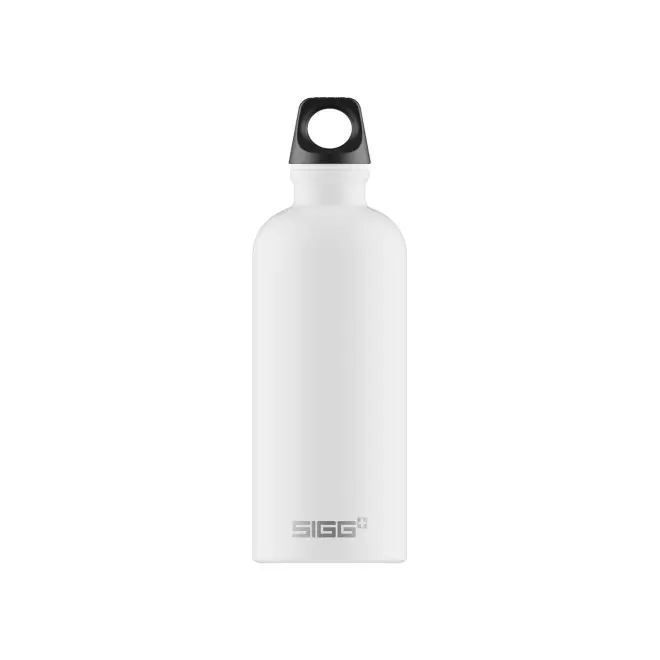 GOURDE EN ALUMINIUM SIGG 600ML PERSONNALISEE 'TRAVELLER' - blanc mat