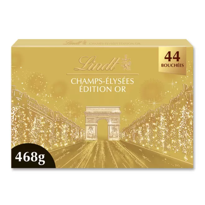 GRAND COFFRET LINDT PERSONNALISABLE 'CHAMPS-ELYSEES' - édition or