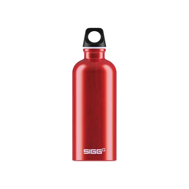GOURDE EN ALUMINIUM SIGG 600ML PERSONNALISEE 'TRAVELLER' - rouge transparent