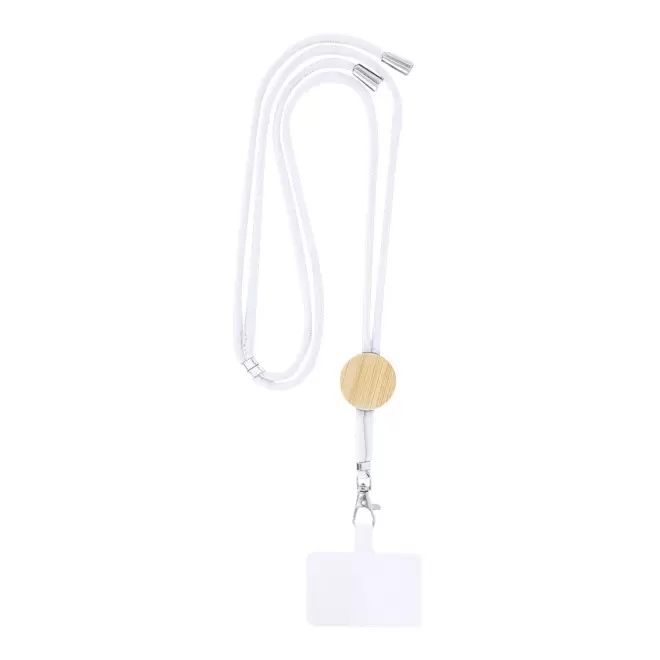 TOUR DE COU TELEPHONE PERSONNALISE 'NURAS COTON COLOR' - blanc