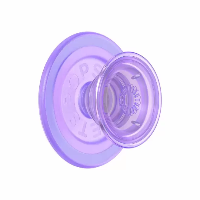 SUPPORT TELEPHONE PERSONNALISABLE 'POPGRIP MAGSAFE' - violet transparent