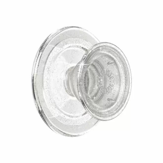 SUPPORT TELEPHONE PERSONNALISABLE 'POPGRIP MAGSAFE' - pailleté transparent