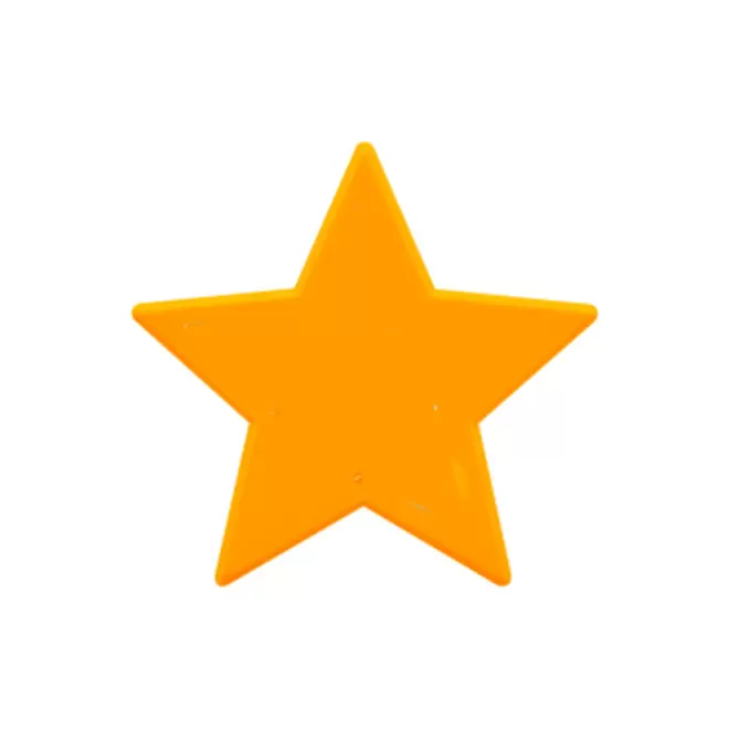 JETON DE FETES ET MANEGE PERSONNALISABLE 'FUNZY ETOILE' - orange fluo - 7x7cm