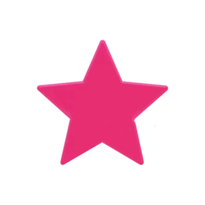 JETON DE FETES ET MANEGE PERSONNALISABLE 'FUNZY ETOILE' - rose fluo - 7x7cm
