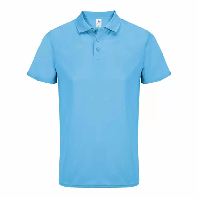 POLO DE SPORT PERSONNALISABLE MIXTE 'PITCHER' - bleu aqua