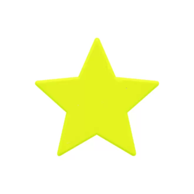 JETON DE FETES ET MANEGE PERSONNALISABLE 'FUNZY ETOILE' - jaune fluo - 7x7cm