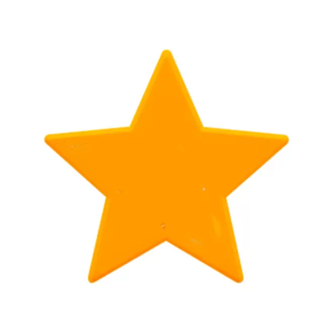 JETON DE FETES ET MANEGE PERSONNALISABLE 'FUNZY ETOILE' - orange fluo - 9x9cm