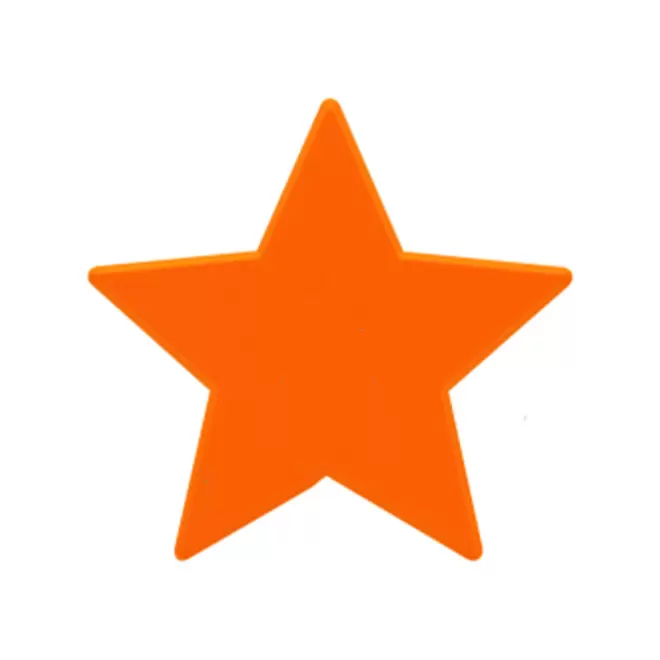 JETON DE FETES ET MANEGE PERSONNALISABLE 'FUNZY ETOILE' - rouge orange - 9x9cm