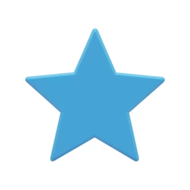 JETON DE FETES ET MANEGE PERSONNALISABLE 'FUNZY ETOILE' - bleu clair - 9x9cm