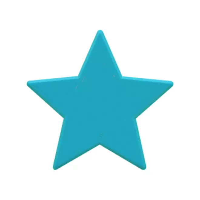 JETON DE FETES ET MANEGE PERSONNALISABLE 'FUNZY ETOILE' - turquoise - 9x9cm