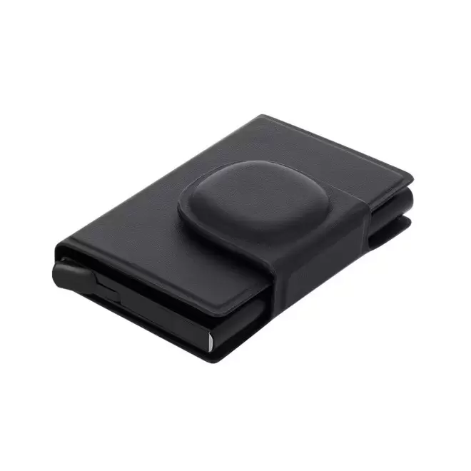 PORTE CARTES GEOLOCALISABLE PERSONNALISE 'KREWO' - noir