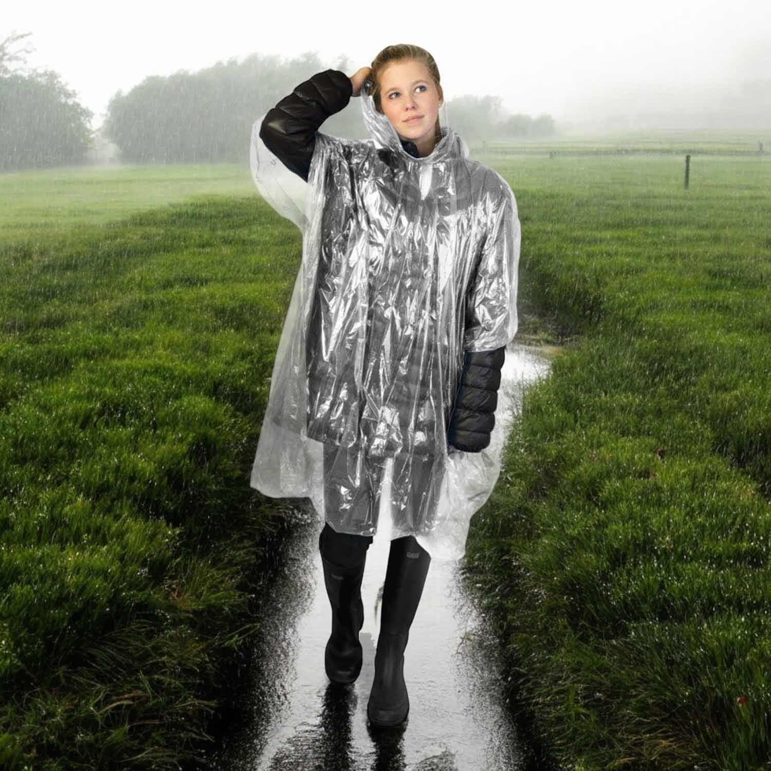 Impermeable Transparent Ponchos Pluie 6 Pièces - Transparent - Taille Unique - Imperméable Poncho Pluie Imperméable