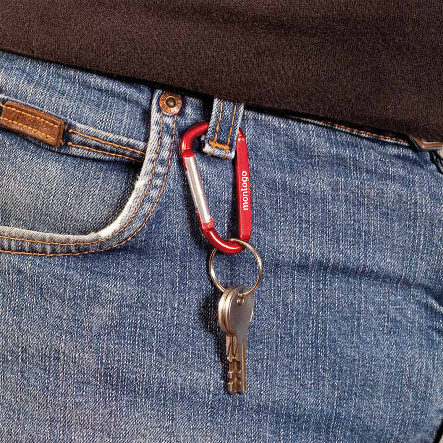 Porte-clés Mousqueton En Acier – Design Bicolore, Pratique Et Solide, Neuf