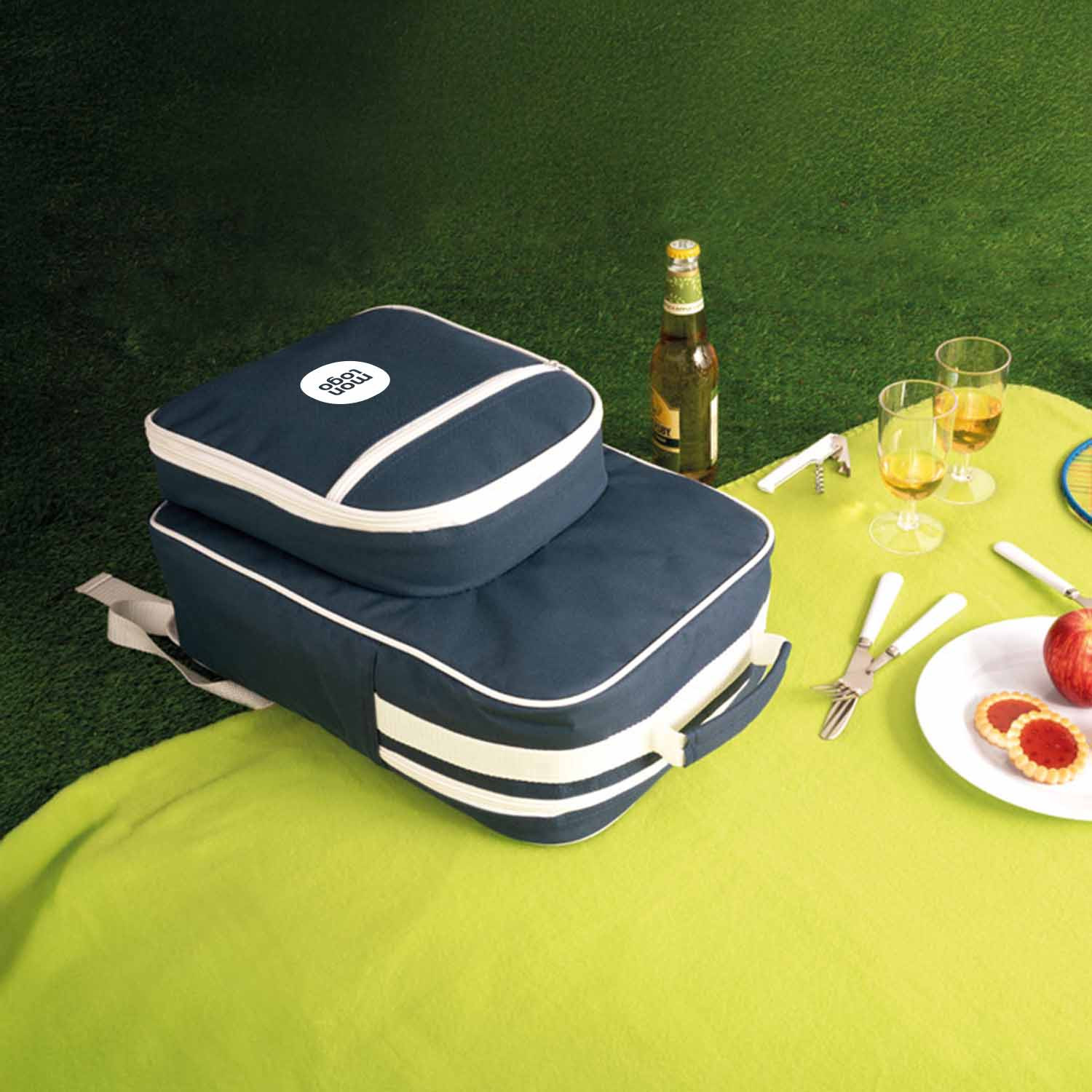 Sac Isotherme Pique-nique BRUBAKER Vin/Champagne - Brun, Pour 2 Personnes (neuf)