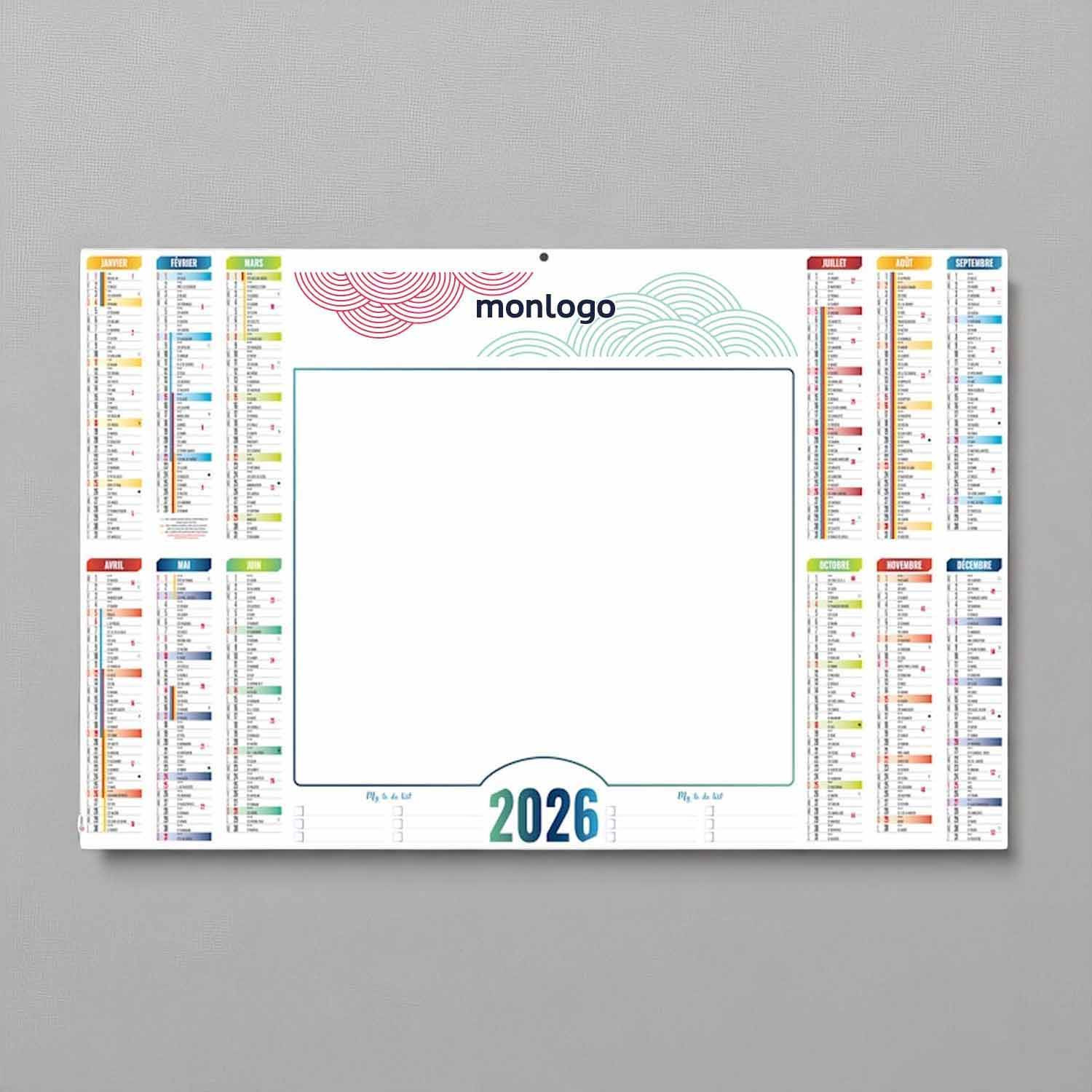 AIMA Calendrier Mural 2026 31x33 Cm – Calendrier Mural Spiralé 12