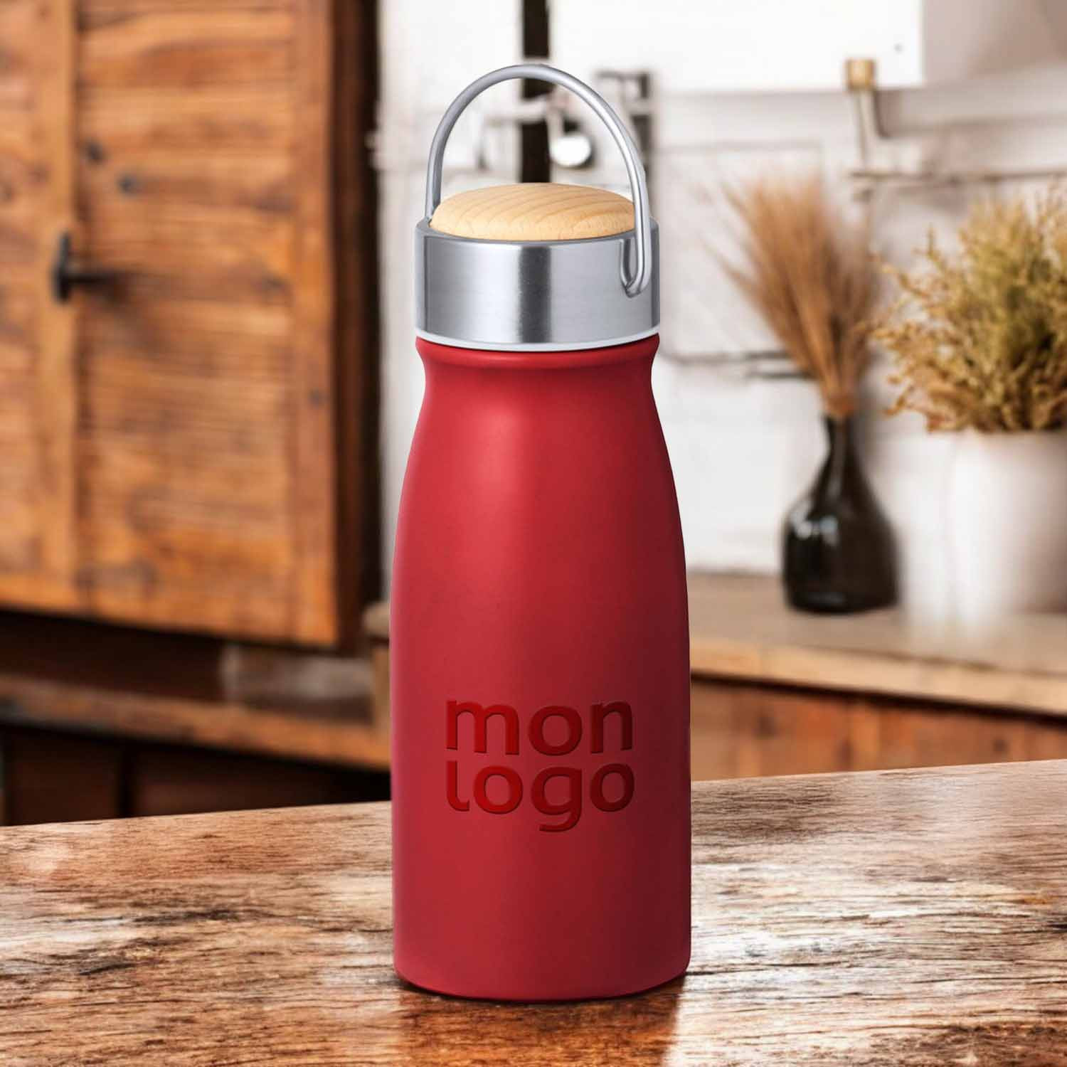 Colore Thermos Avec Gobelet, 500 Ml, Rouge, Acier Inoxydable, Anti