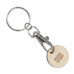 PORTE-CLÉS JETON PUBLICITAIRE EN BOIS 'BEAVER'