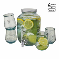 SET PERSONNALISABLE 5 PIECES EN VERRE RECYCLE 'MIDAR'