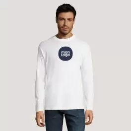 TEE SHIRT HOMME MANCHES LONGUES 'MONARCH' BLANC 150 GR/M²