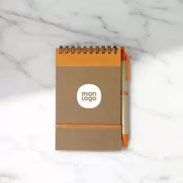 BLOC NOTES PERSONNALISÉ AVEC STYLO 'PAPYRUS' LIGNÉ