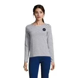 MARINIÈRE PUBLICITAIRE COL ROND FEMME 'MARINE' 150GR/M²