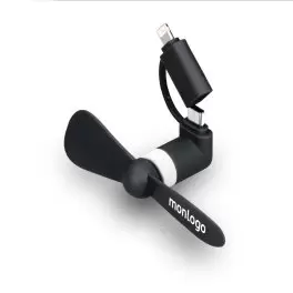 VENTILATEUR 2 EN 1 AVEC EMBOÛT LIGHTNING ET MICRO USB 'NOROIT'