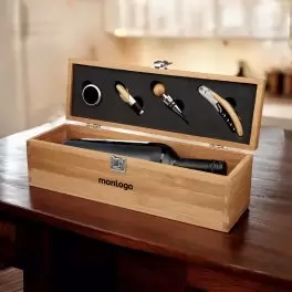 COFFRET A VIN PERSONNALISÉ EN BAMBOU 'HOKKAIDO'