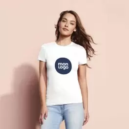 TEE SHIRT BLANC PUBLICITAIRE FEMME 'REGENT' 150 GR/M²