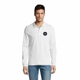 POLO PUBLICITAIRE MANCHES LONGUES HOMME 'WINTER II' BLANC