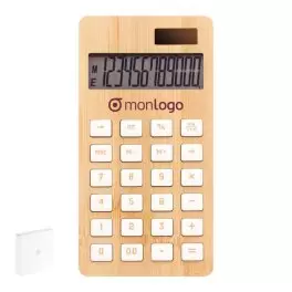 CALCULATRICE PERSONNALISÉE EN BAMBOU 'CALCULEO'