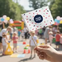 DRAPEAU PERSONNALISABLE 'CELEBRATION PAPIER BOIS'