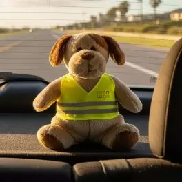 PELUCHE OURSON GILET SECURITE PERSONNALISABLE 'OURSI'